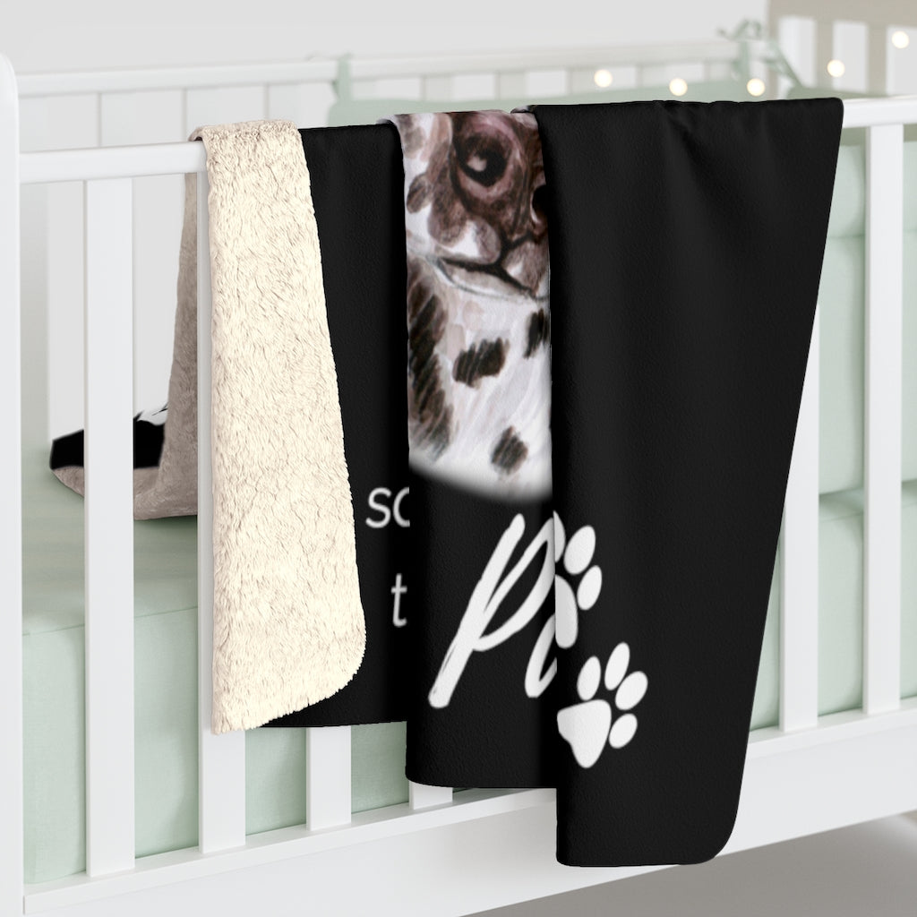 Angels have Paws - Dalmatian Sherpa Fleece Blanket