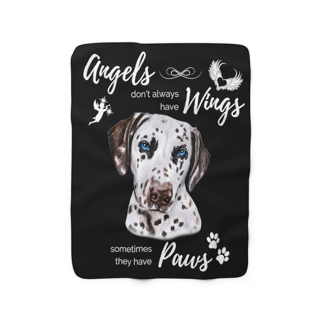 Angels have Paws - Dalmatian Sherpa Fleece Blanket