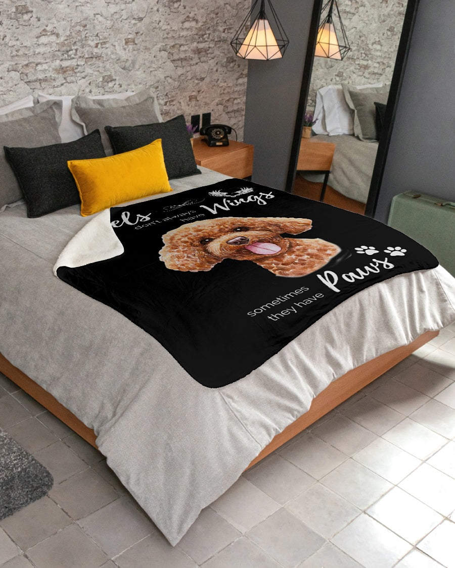 Angels have Paws - Poodle Sherpa Fleece Blanket