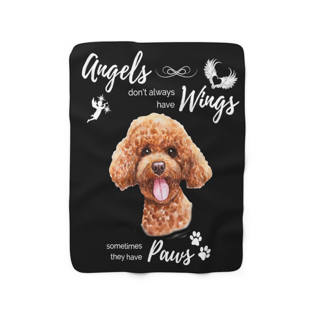Angels have Paws - Poodle Sherpa Fleece Blanket