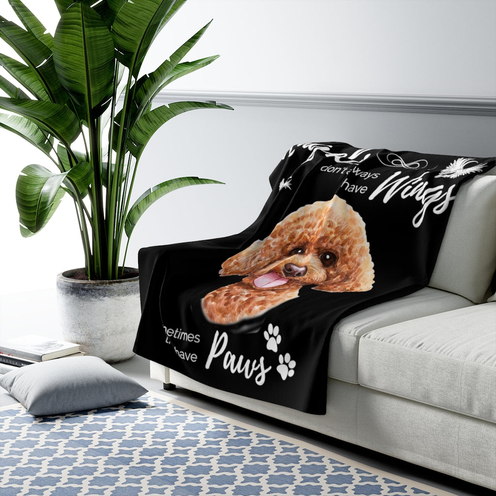 Angels have Paws - Poodle Sherpa Fleece Blanket