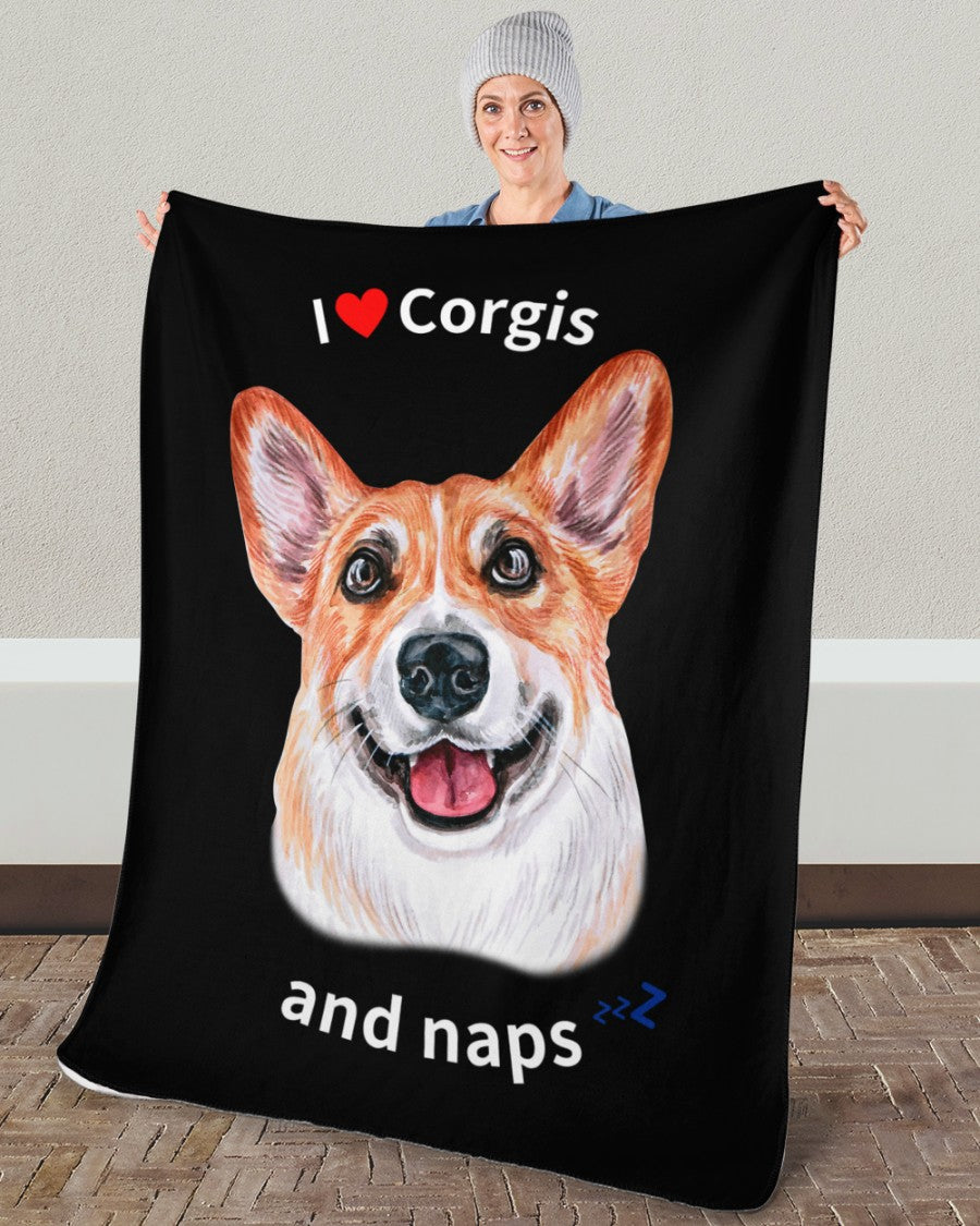 I love Corgis and naps - Sherpa Fleece Blanket