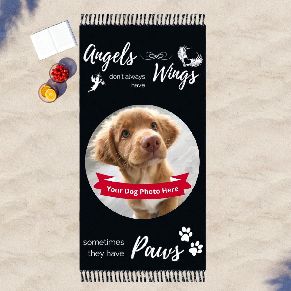 Boho Beach Cloth - Big Size - Angels don't always have wings sometimes they have paws