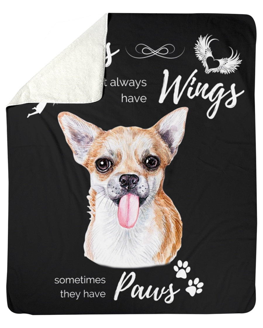 Angels have Paws - Chihuahua Sherpa Fleece Blanket