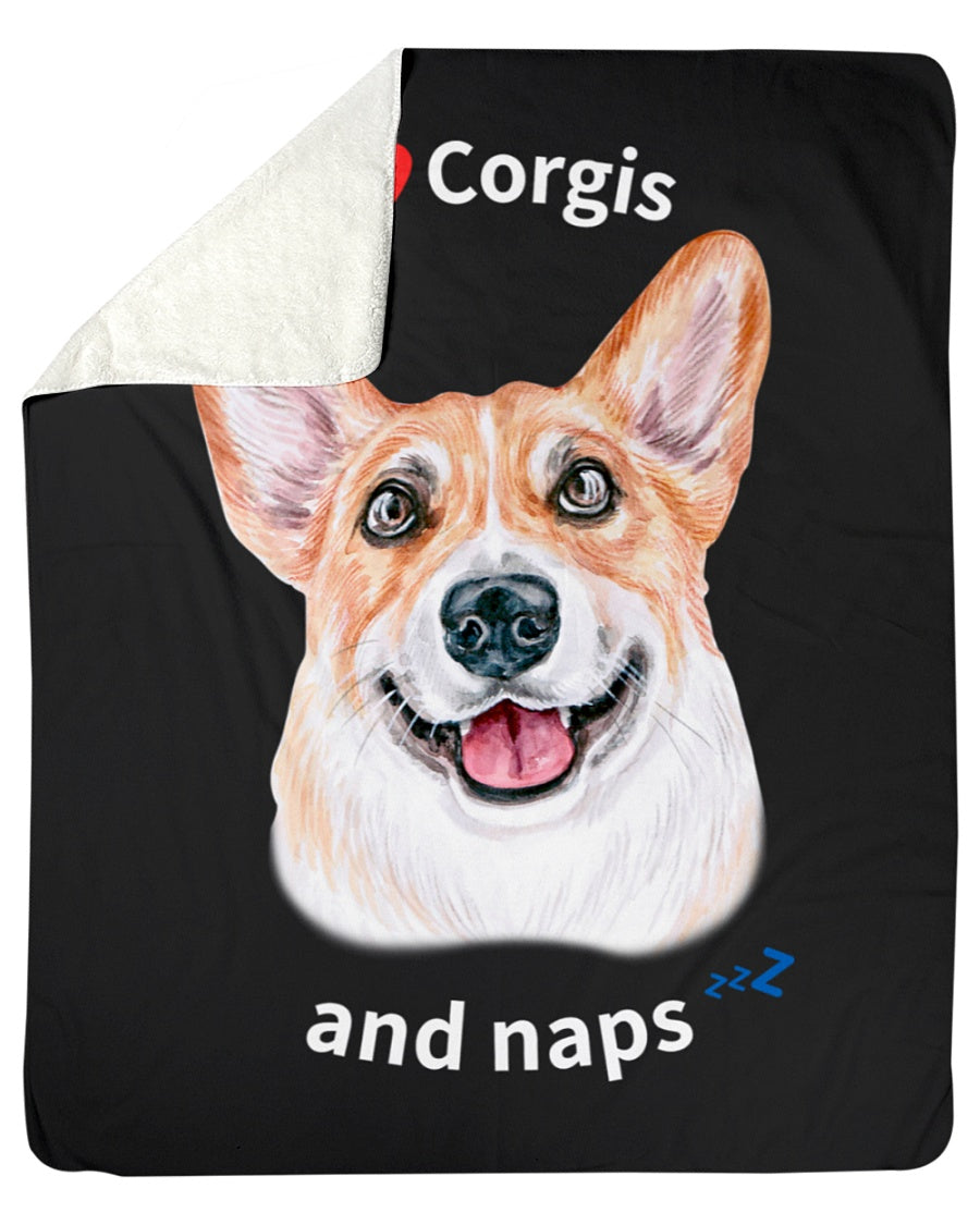 I love Corgis and naps - Sherpa Fleece Blanket