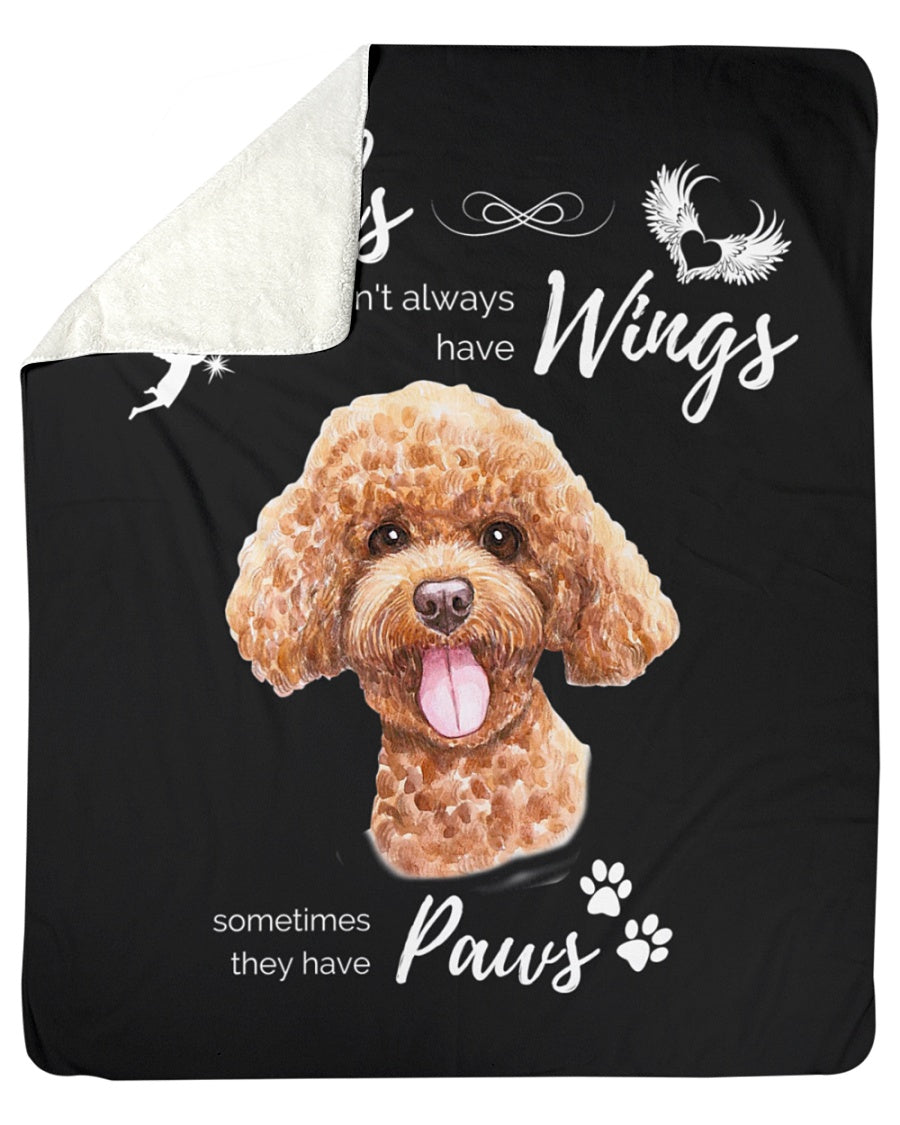 Angels have Paws - Poodle Sherpa Fleece Blanket