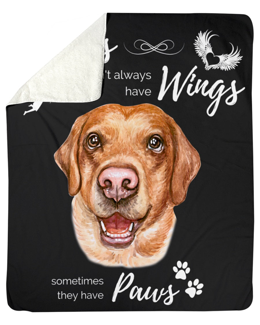 Angels have Paws - Labrador Sherpa Fleece Blanket