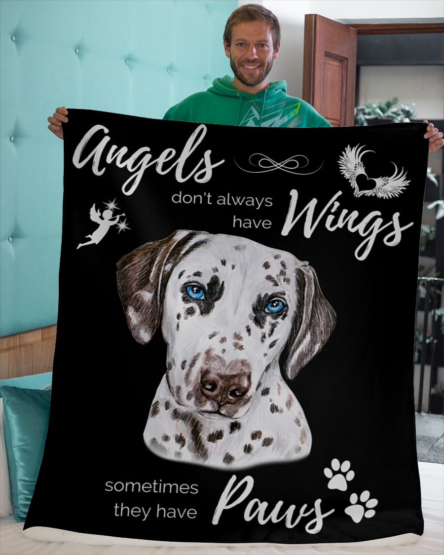 Angels have Paws - Dalmatian Sherpa Fleece Blanket