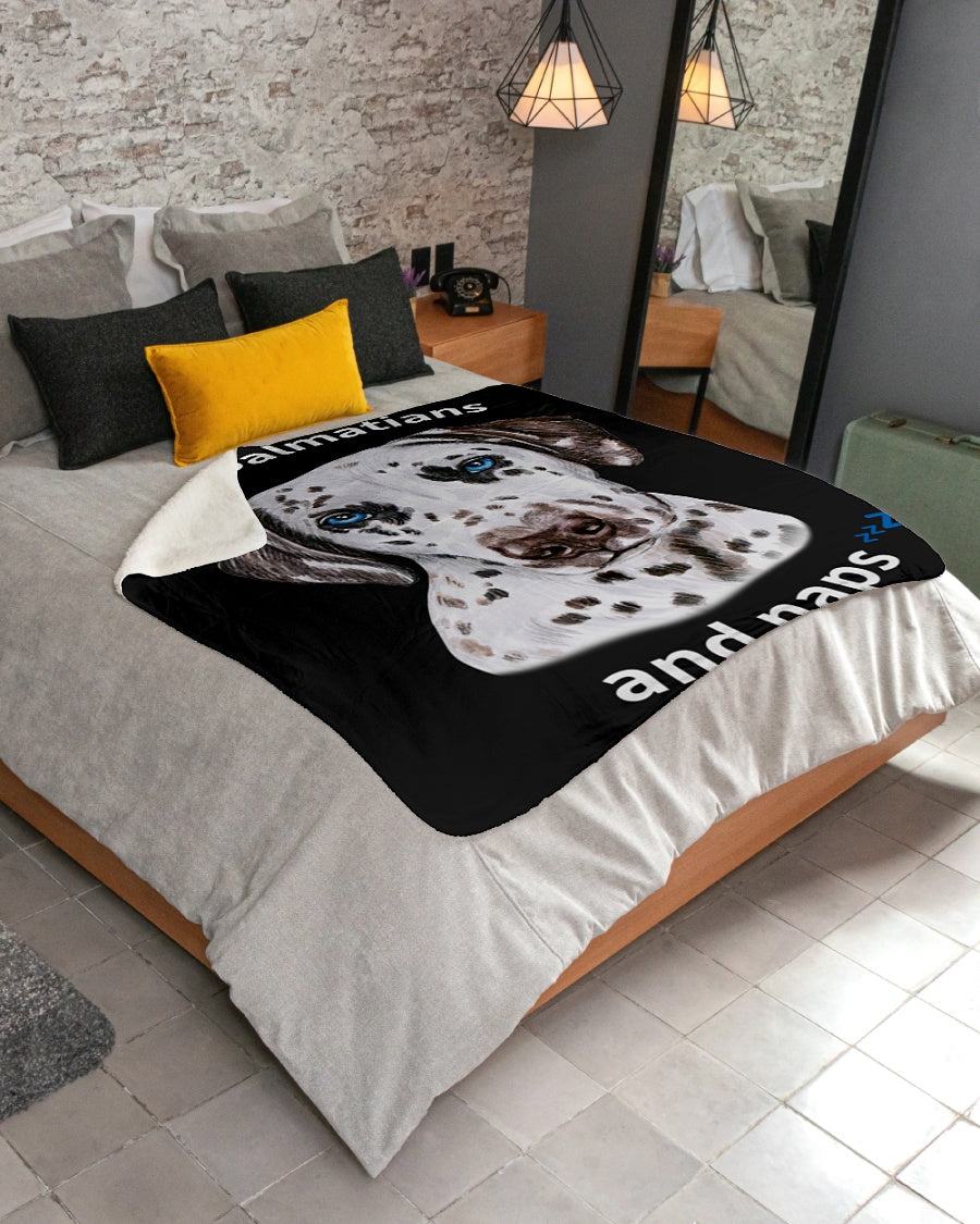 I love Dalmatians and Naps - Sherpa Fleece Blanket