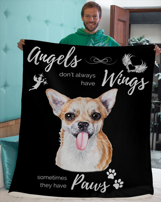Angels have Paws - Chihuahua Sherpa Fleece Blanket