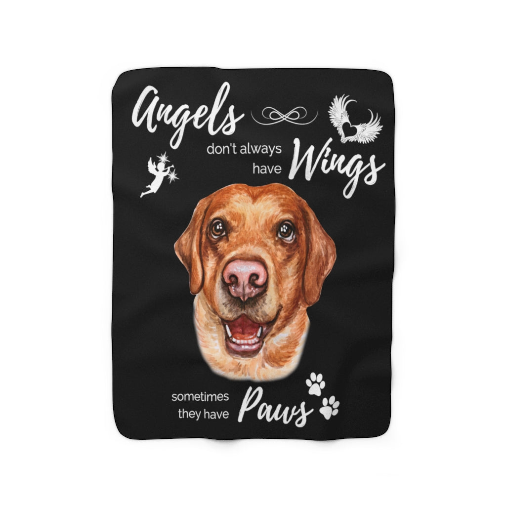 Angels have Paws - Labrador Sherpa Fleece Blanket