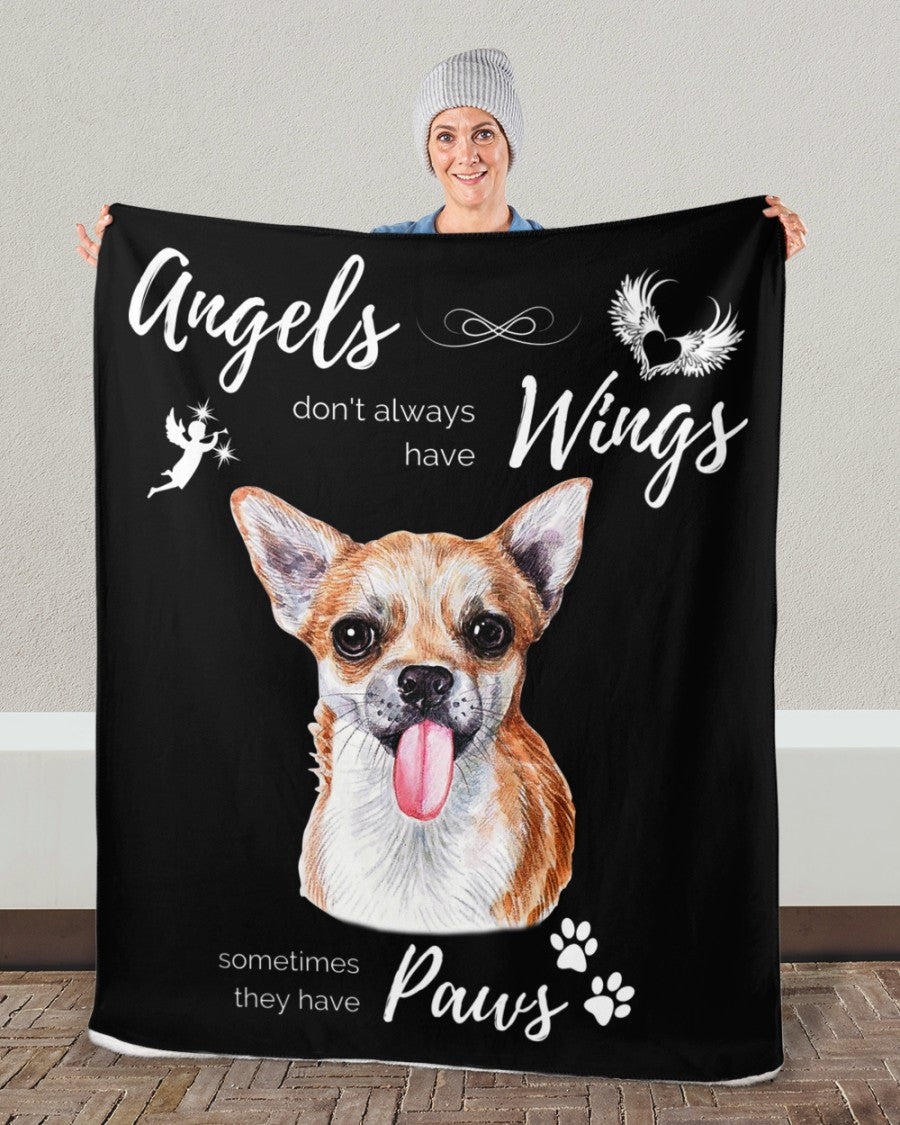 Angels have Paws - Chihuahua Sherpa Fleece Blanket