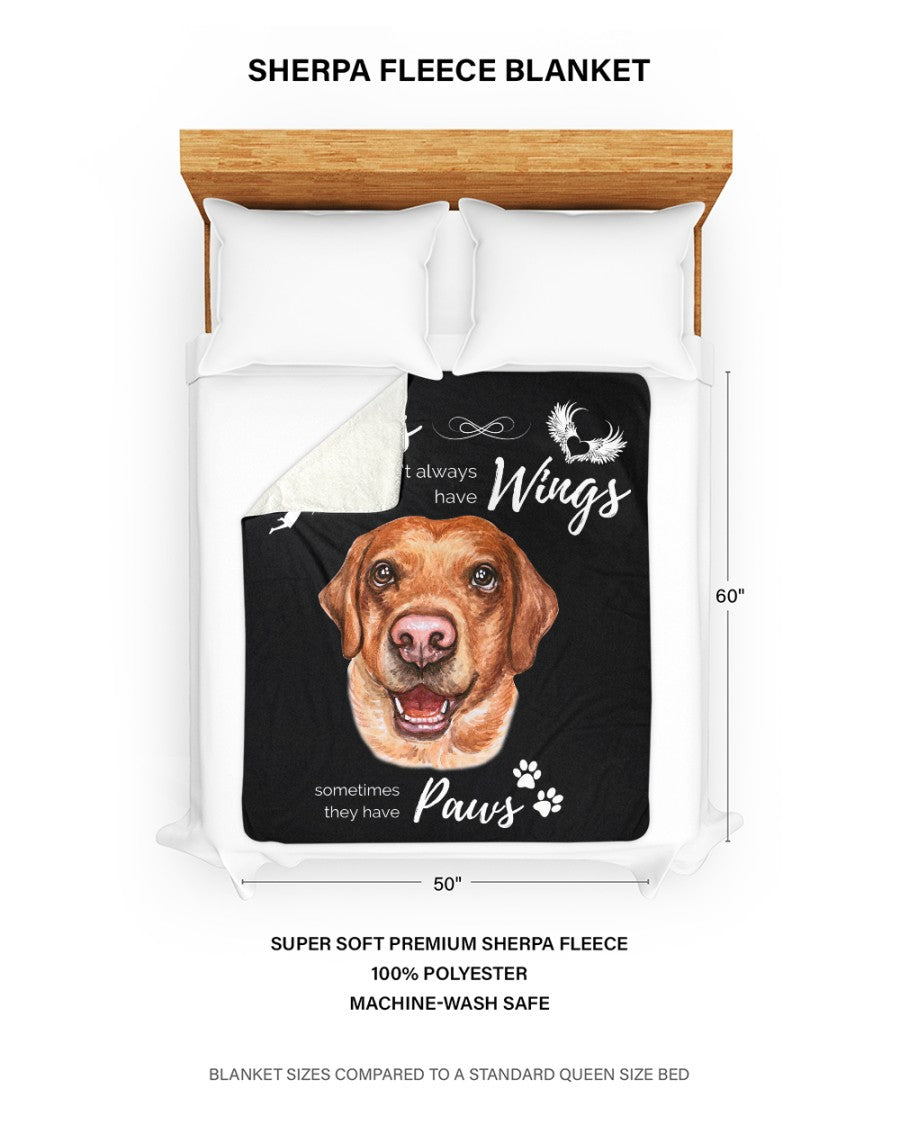 Angels have Paws - Labrador Sherpa Fleece Blanket