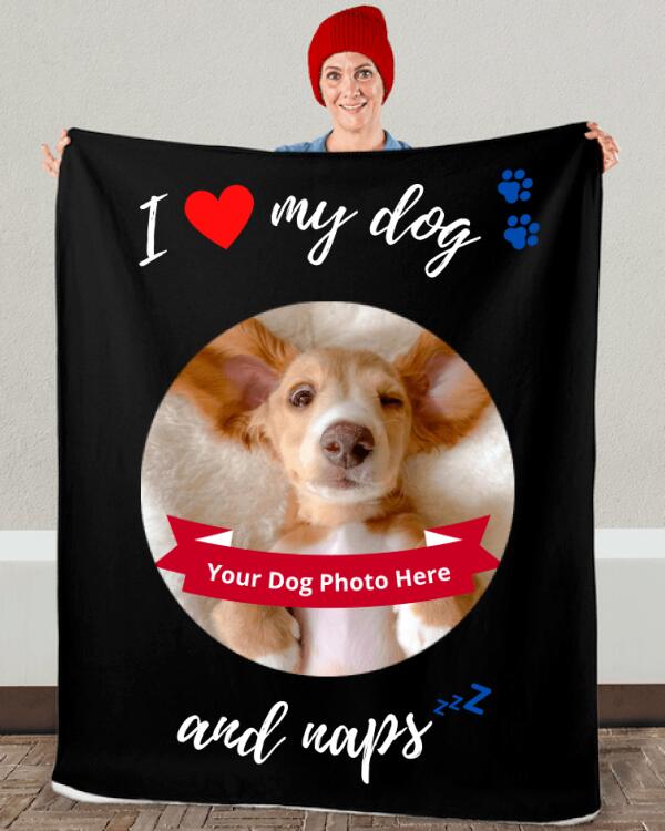 Soft & Cozy Sherpa Fleece Blanket - I love my dog and naps