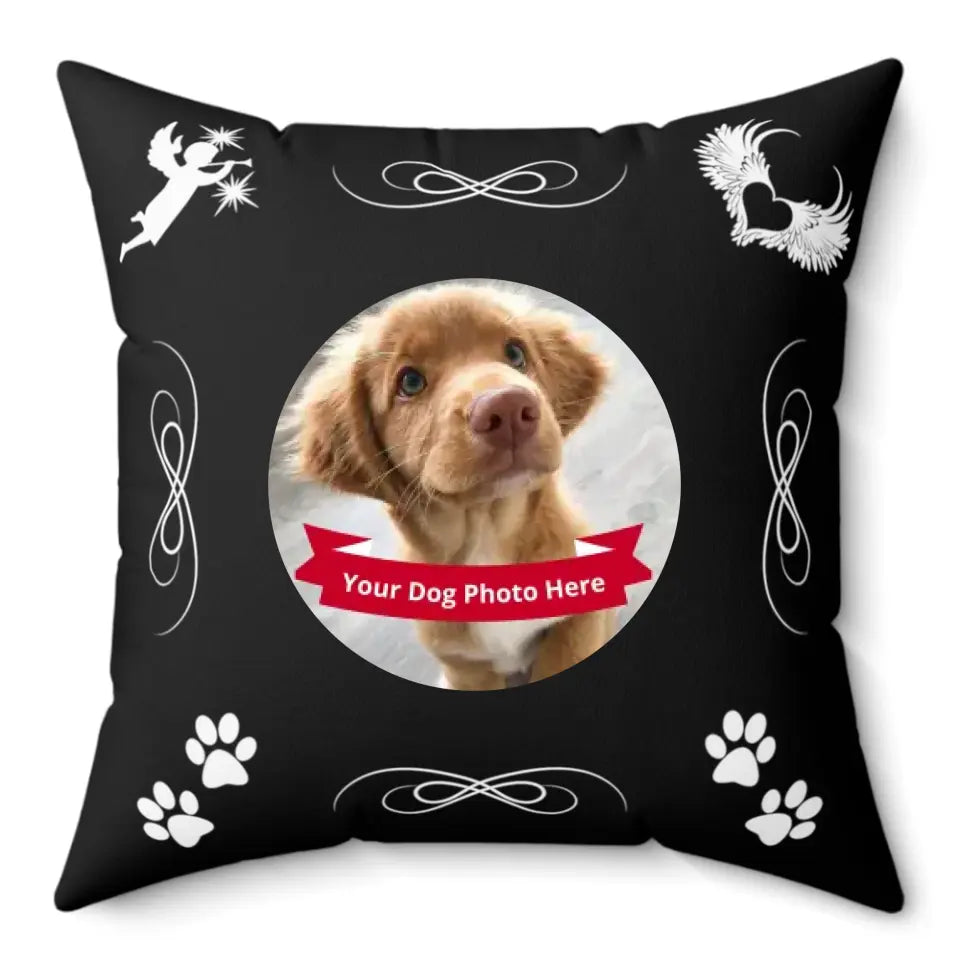 Spun Polyester Square Pillow - 2 Photos - Angels don't always have wings sometimes they have paws