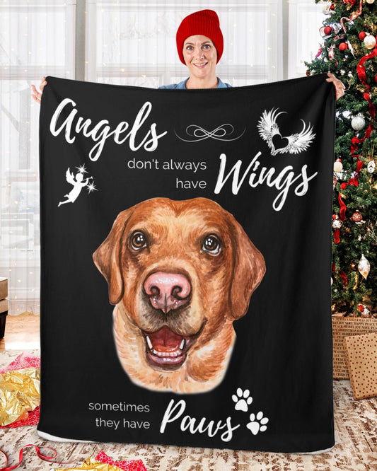 Angels have Paws - Labrador Sherpa Fleece Blanket