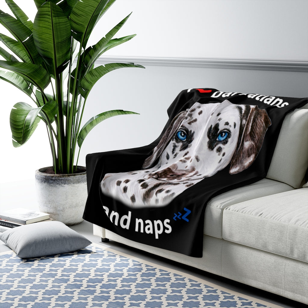 I love Dalmatians and Naps - Sherpa Fleece Blanket