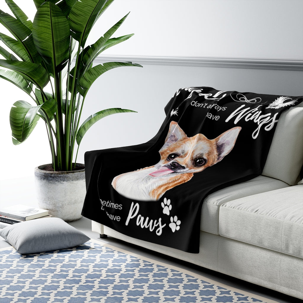 Angels have Paws - Chihuahua Sherpa Fleece Blanket