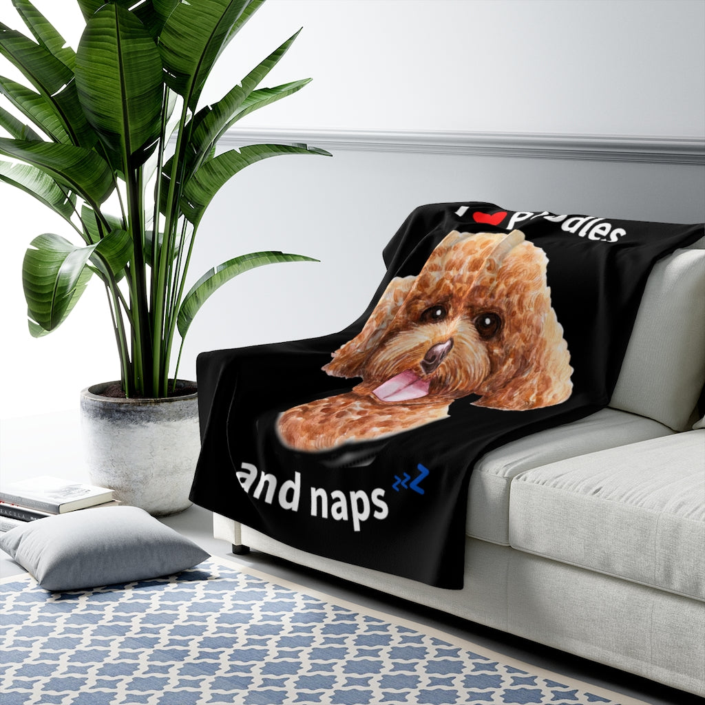 I love Poodles and Naps - Sherpa Fleece Blanket