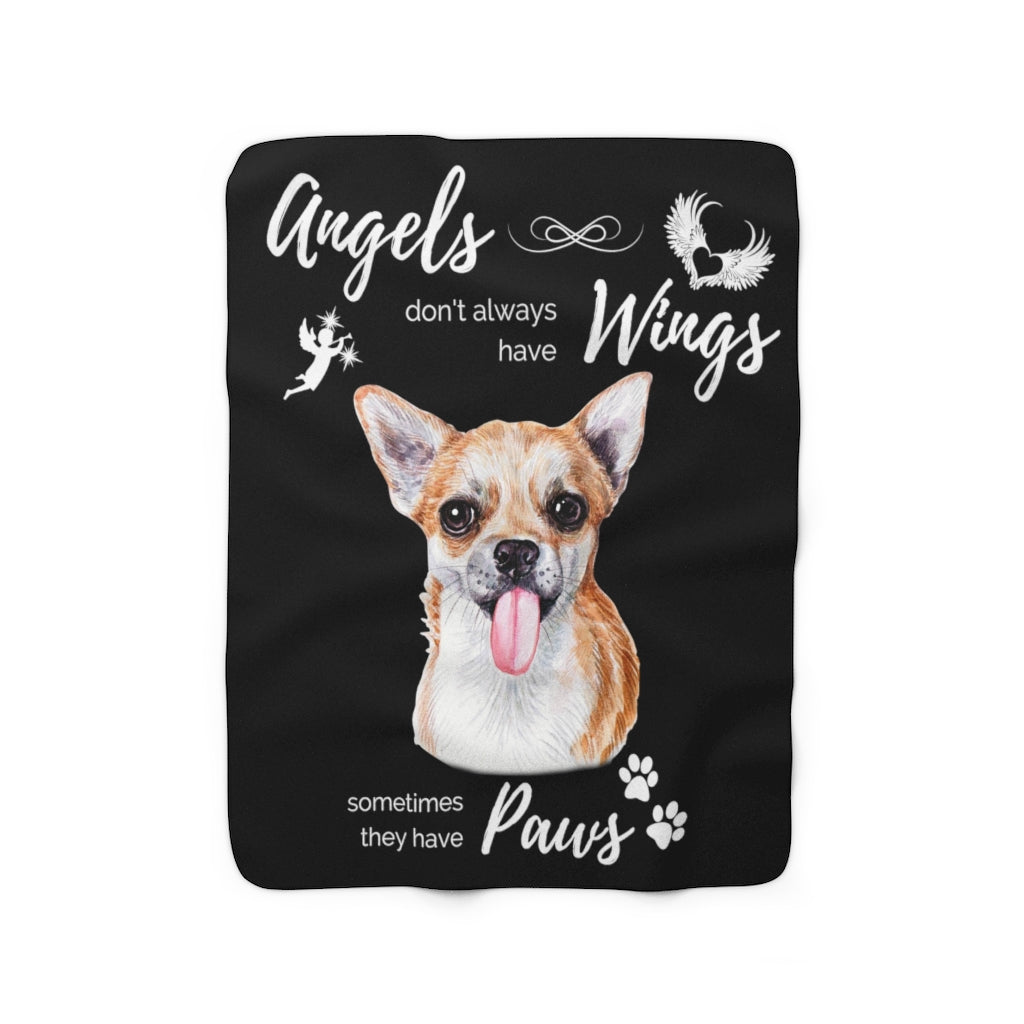 Angels have Paws - Chihuahua Sherpa Fleece Blanket