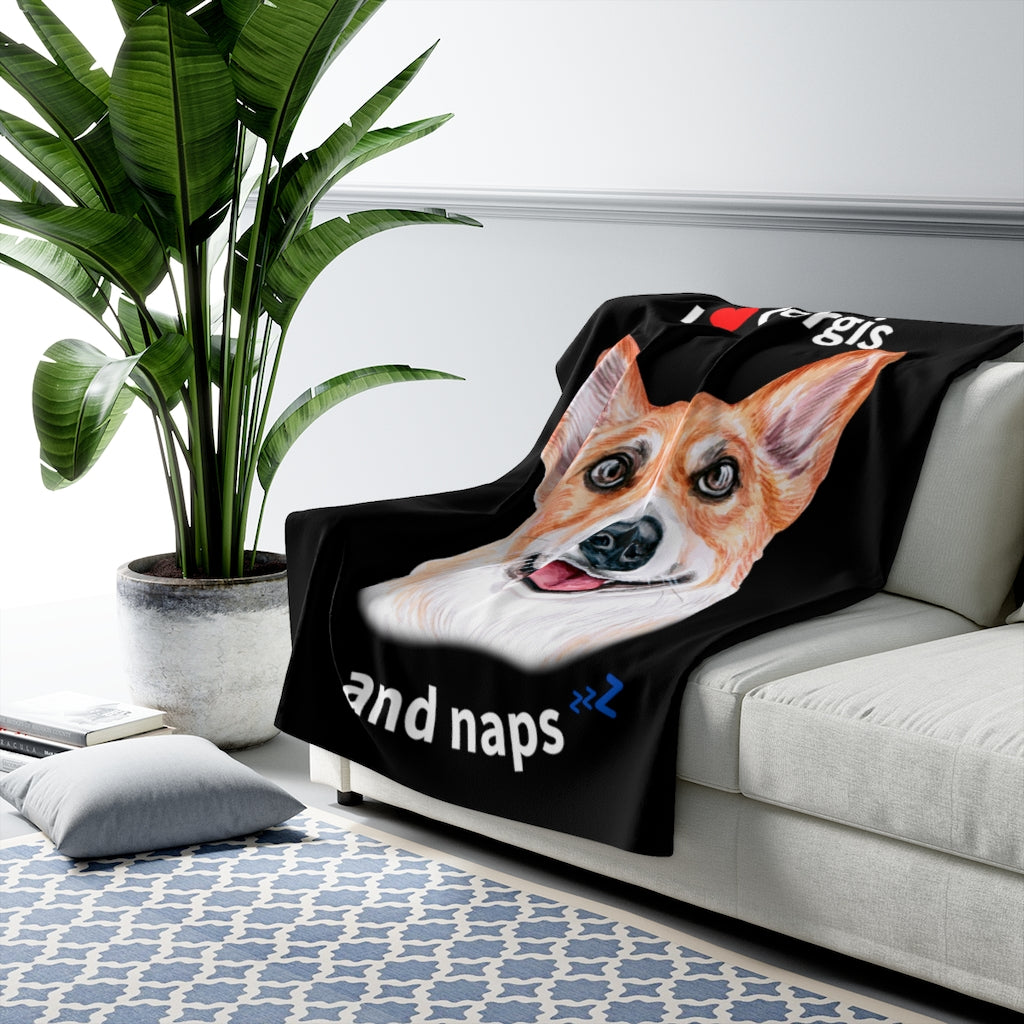 I love Corgis and naps - Sherpa Fleece Blanket